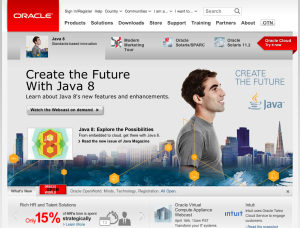 Oracle cluttered homepage